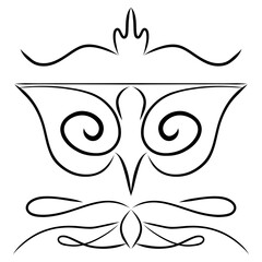 Ornamental swirl elements set line art dividers and flourishes
