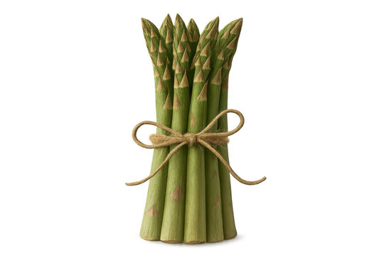Fresh green asparagus bunch tied with twine, symbolizing healthy eating, natural food, and organic fresh produce
