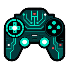 Futuristic innovative digital video game controller vector illustration