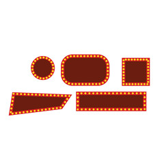 Retro light bulb frames set, vintage cinema show sign borders