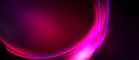 Abstract magenta curves flow, creating dynamic visual impact. Dark background emphasizes vibrant color gradients, smooth transitions.