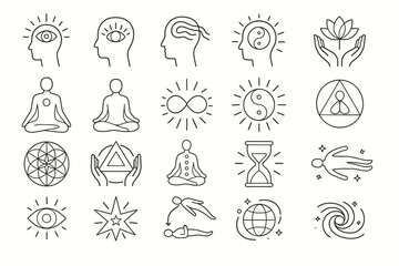Metaphysical and Spiritual Symbol Icons Set