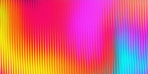 Vibrant abstract vertical stripes of pink yellow and blue glass effect, glass gradient.