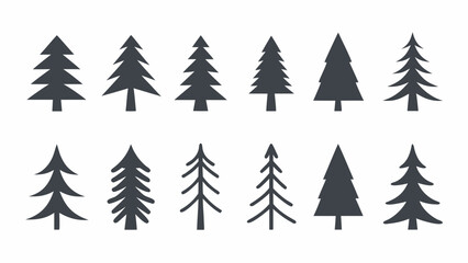 Obraz premium christmas trees collection
