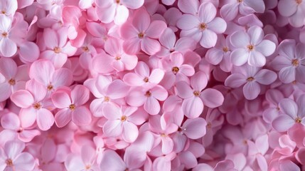 Dreamy pink lilac blossoms create an enchanting close-up, romantic floral background