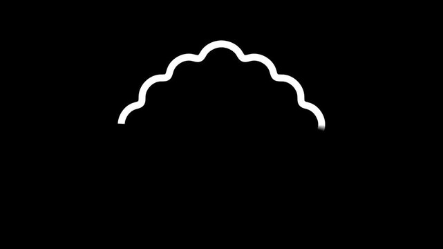 Geometric decorative frames or stickers in the shape of a diamond with a wavy or zigzag edge graphic animation. Alpha channel. Transparent background motion design. 4K resolution