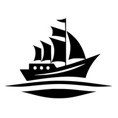 Simple ship logo silhouette