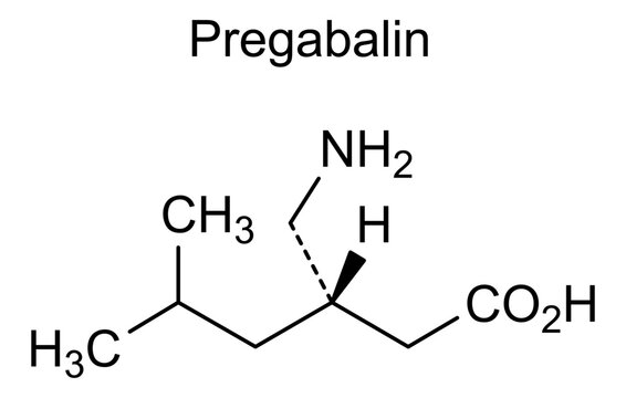 Pregabalin, chemical structure of pregabalin, drug substance