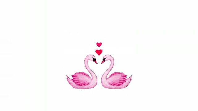 animated pink and white swans
