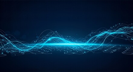 Dynamic blue light trails and data streams convey modern technology, digital innovation, and futuristic connections for your next professional presentation or website design