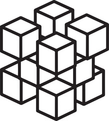 Obraz premium Abstract Geometric Arrangement of Outline Cubes pattern