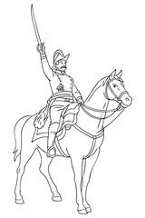 Ilustra&ccedil;&atilde;o de Dom Pedro I &agrave;s margens do Rio Ipiranga na Independ&ecirc;ncia do Brasil, dia 7 de setembro de 1822. Independ&ecirc;ncia ou morte. 