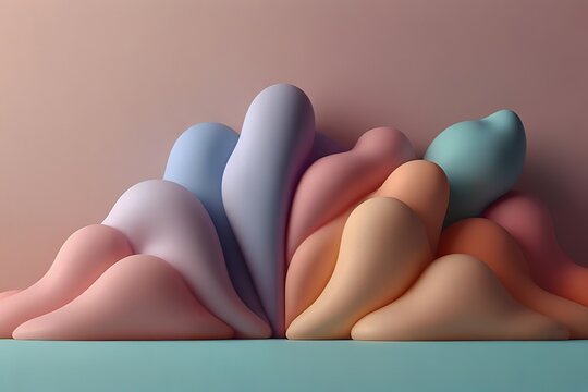 Background 2d illustration shapes abstract pastel color