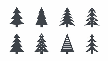 set of christmas trees