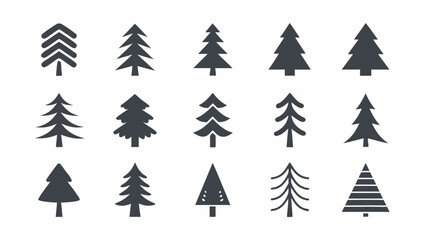 Obraz premium christmas trees vector illustration