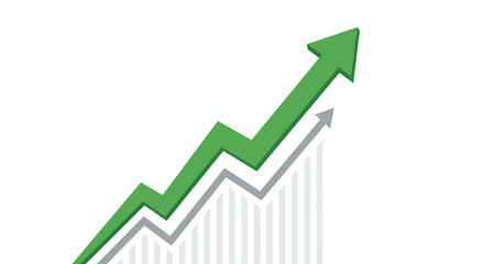 Visually striking green arrow trending upwards, symbolizing growth and success in business, finance, and investment strategies for a brighter future