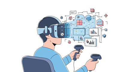 Experience the future with immersive VR technology and dynamic data visualization, ideal for innovative business presentations and engaging learning experiences