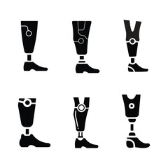 &ldquo;Collection of Modern Prosthetic Leg Icons &ndash; Set of Six Bionic Limb Designs for Rehabilitation, Mobility Aid, Medical and Healthcare Use&rdquo;