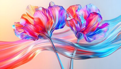 Obraz premium Vibrant abstract floral composition.