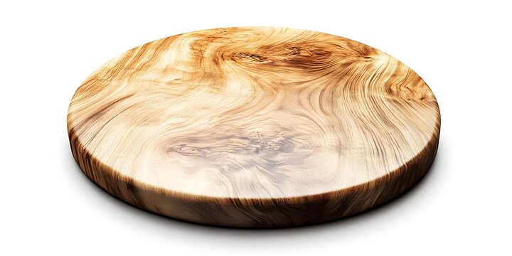 Beautiful round wooden serving board for culinary presentation.