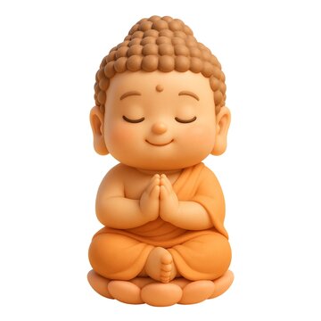 Little Buddha in Prayer Pose on Lotus Base