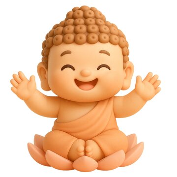 Exuberant Little Buddha with Arms Raised (Lotus)