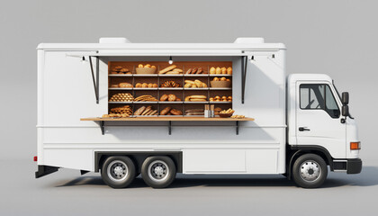 Bakery truck with fresh baked goods