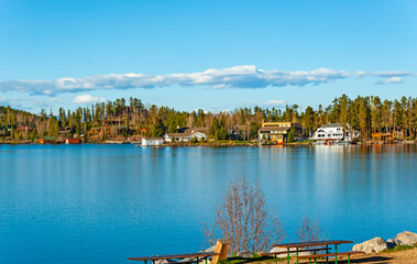 Town of Grand lake is a tourist destination adjacent to the western entrance to Rocky Mountain National Park
