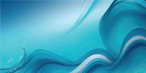 Abstract blue wave vector background design with smooth, light dynamic curves and lines