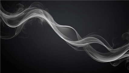 Abstract blue color smoke flowing wave pattern on black background