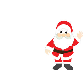Cute cartoon santa claus waving