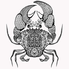 Line Drawing crab 