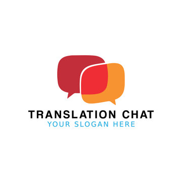 chat translation logo design vector