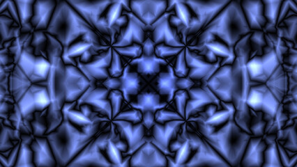 Naklejka premium Abstract blue mosaic pattern with geometric shapes and luminous glow for modern background design