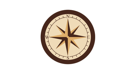 A vintage compass rose illustration with cardinal directions and detailed markings
