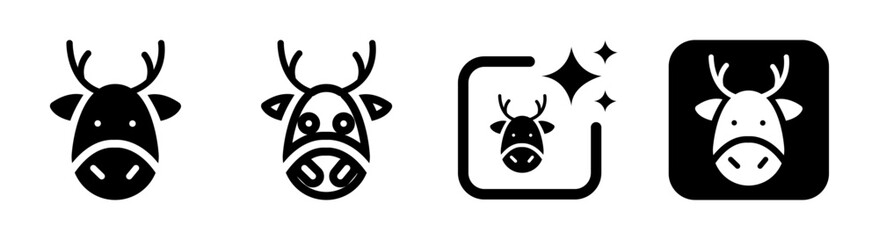 Moose icon for winter Christmas wildlife design in vector illustration on a transparent background