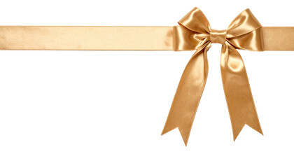 Bright Gold Bow And Ribbon for Decoration and Presents with Transparent Background Decorative Premium Element For Joyful Festive Time Celebration 200