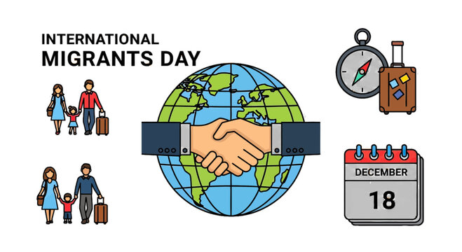 Celebrate International Migrants Day on December 18th with a global vision of unity and support, symbolizing the journey and partnership across borders for a better future