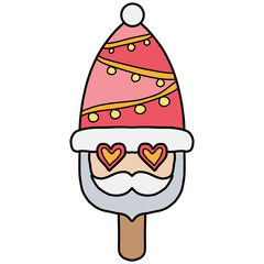 christmas Cartoon Santa Claus Popsicle Illustration