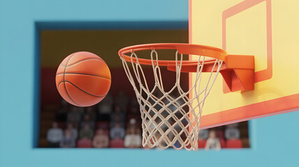 basketball hoop and ball