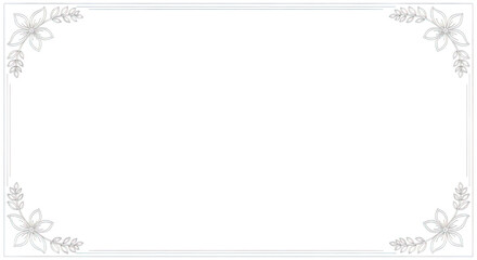 Elegant floral corner frame design for decorative templates.