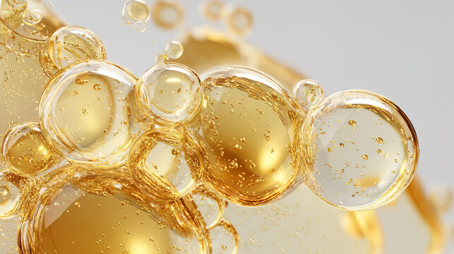 Close-up of oily facial serum drops