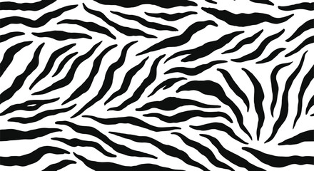 Black and white zebra stripe pattern for background or textile design