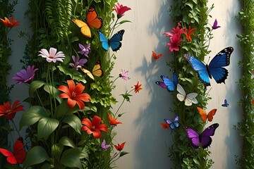 flowers on a wooden background