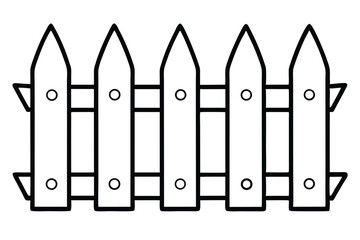 garden fence doodle hand drawn vector icon outline