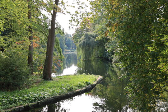 Kleiner Park im Zentrum der Stadt Rinteln im Weserbergland