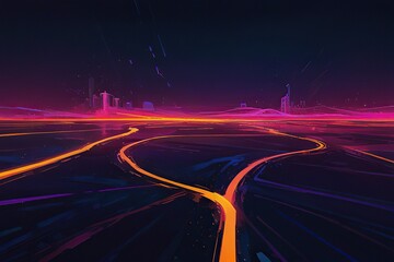 night traffic on the road