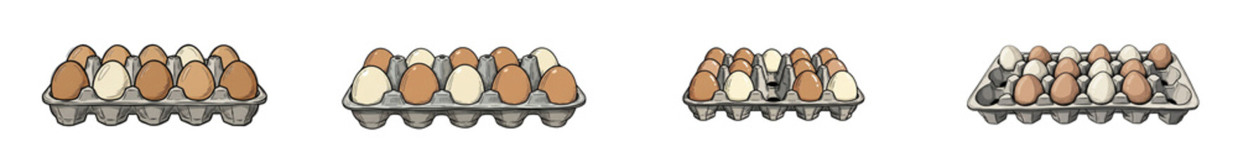 Carton of farm eggs hand drawn vector illustration