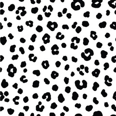 Black and white leopard print seamless pattern for fashion and design