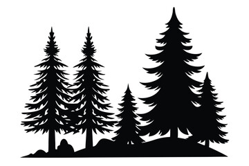 pine tree silhouettes vector